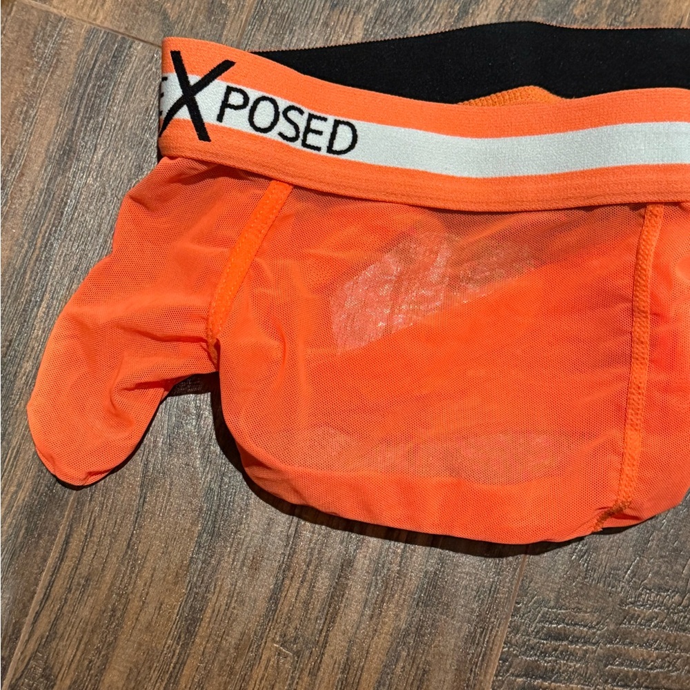 Bright Orange Mesh Boxer Briefs with pouch - Picture 4 of 4